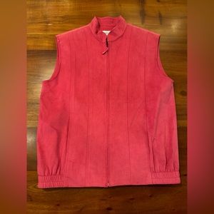 Da-Rue Womens Vintage Pink Ultrasuede Zip Up Vest Sz Small Petite